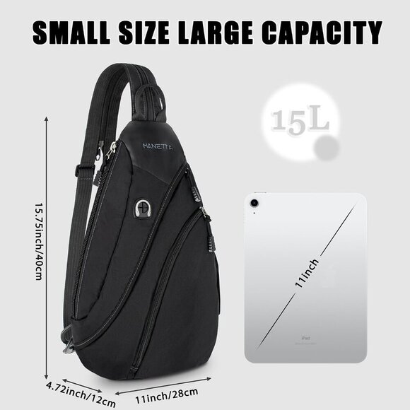 Water-Resistant Traveler's Sling Backpack with Anti-Theft Pocket and Pockets - Picture 6 of 7